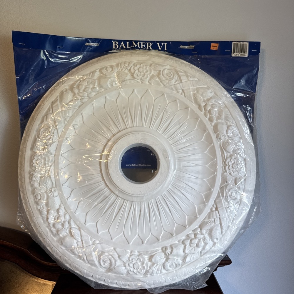 23.75" Balmer VI Decorative Floral Chandelier Ceiling Medallion Paintable